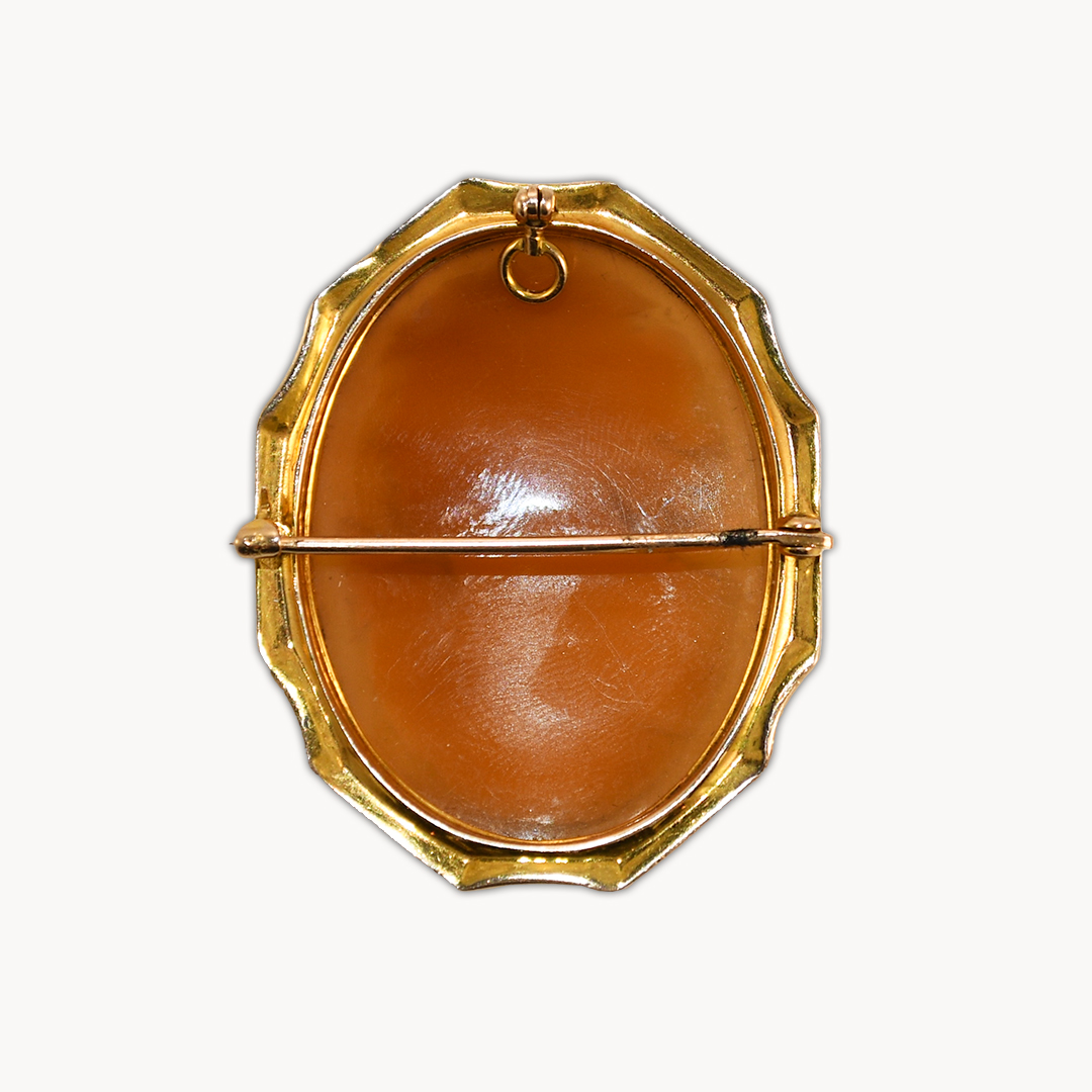 18K Yellow Gold Cameo Brooch or Pendant - Image 2