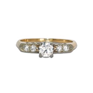Vintage Diamond Ring in 14K Yellow and White Gold