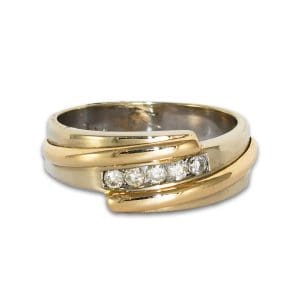 Two-Tone Gold Diamond Wedding Band