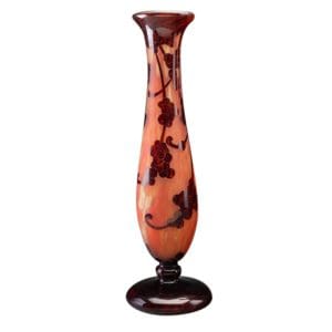 Le Verre Français Perliers Overlaid, Acid-Etched, and Wheel-Carved Glass Vase