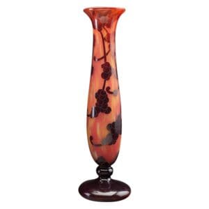 Le Verre Français Perliers Overlaid Acid-Etched and Wheel-Carved Glass Vase