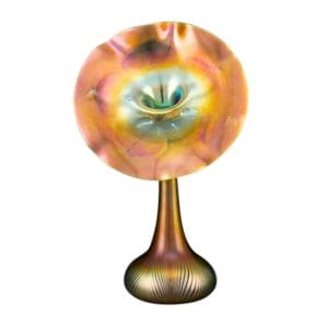 Quezal Glass Jack-in-the-Pulpit Vase