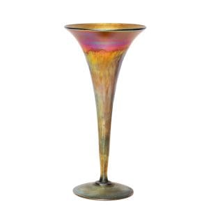 Steuben Gold Aurene Glass Trumpet Vase
