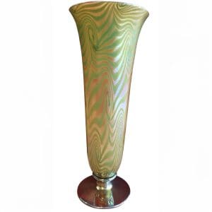 Durand King Tut Trumpet Iridescent Glass Vase