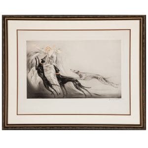Louis Icart Etching, COURSING II, 1929 Signed