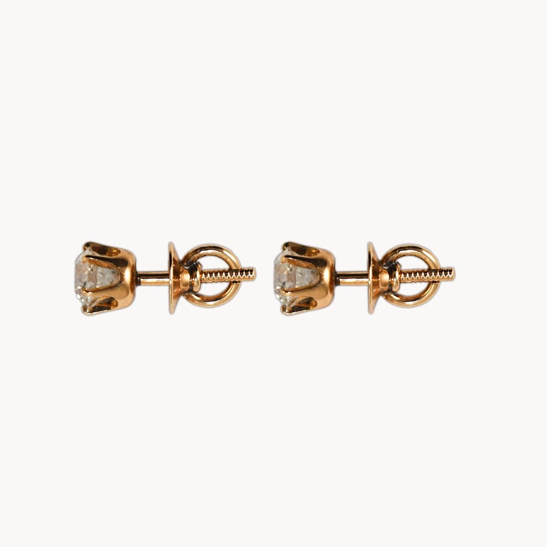 14k Yellow Gold Diamond Stud Earrings 1.00tdw - Image 3