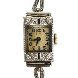 Vintage Cyma Watch in 18K White Gold