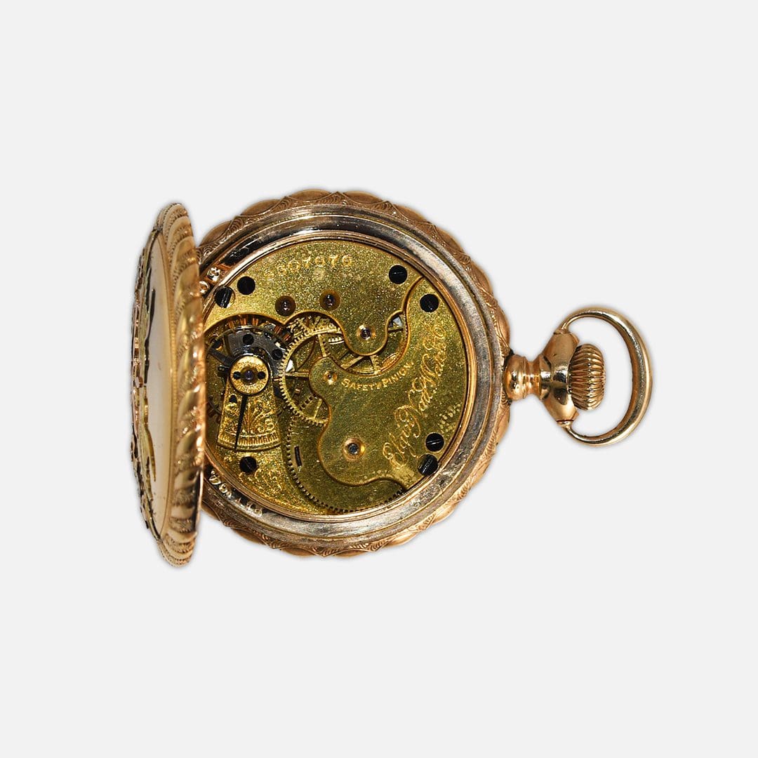 Muti-Tone Gold Elgin Antique Pocket Watch 1.5'' Diameter - Image 6