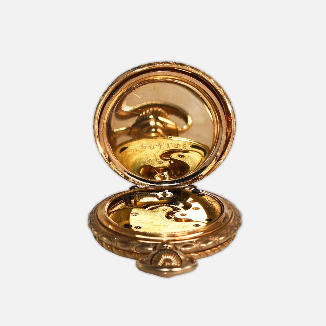 Muti-Tone Gold Elgin Antique Pocket Watch 1.5'' Diameter - Image 4