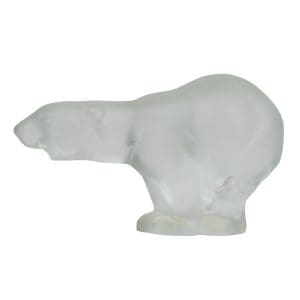 De Sèvres, France Frosted Glass Polar Bear Figurine