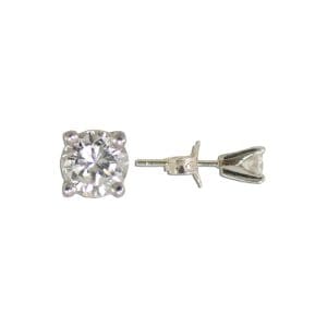 Diamond Stud Earrings in 14K White Gold