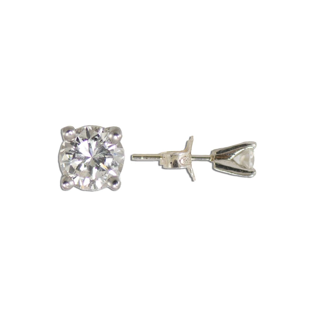 Diamond Stud Earrings in 14K White Gold