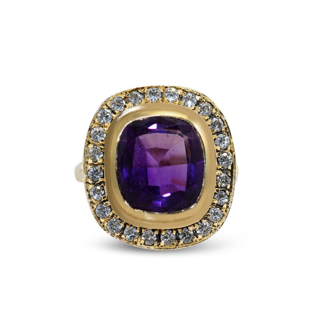 14K Yellow Gold Amethyst Ring, 5.2gr