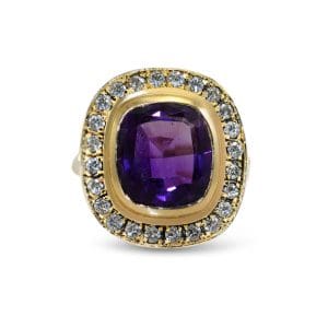 14K Yellow Gold Amethyst Ring, 5.2gr