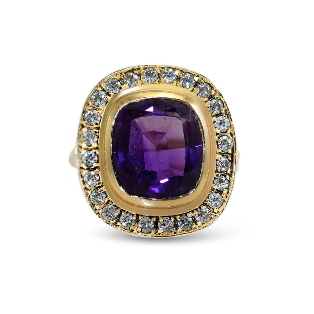14K Yellow Gold Amethyst Ring, 5.2gr