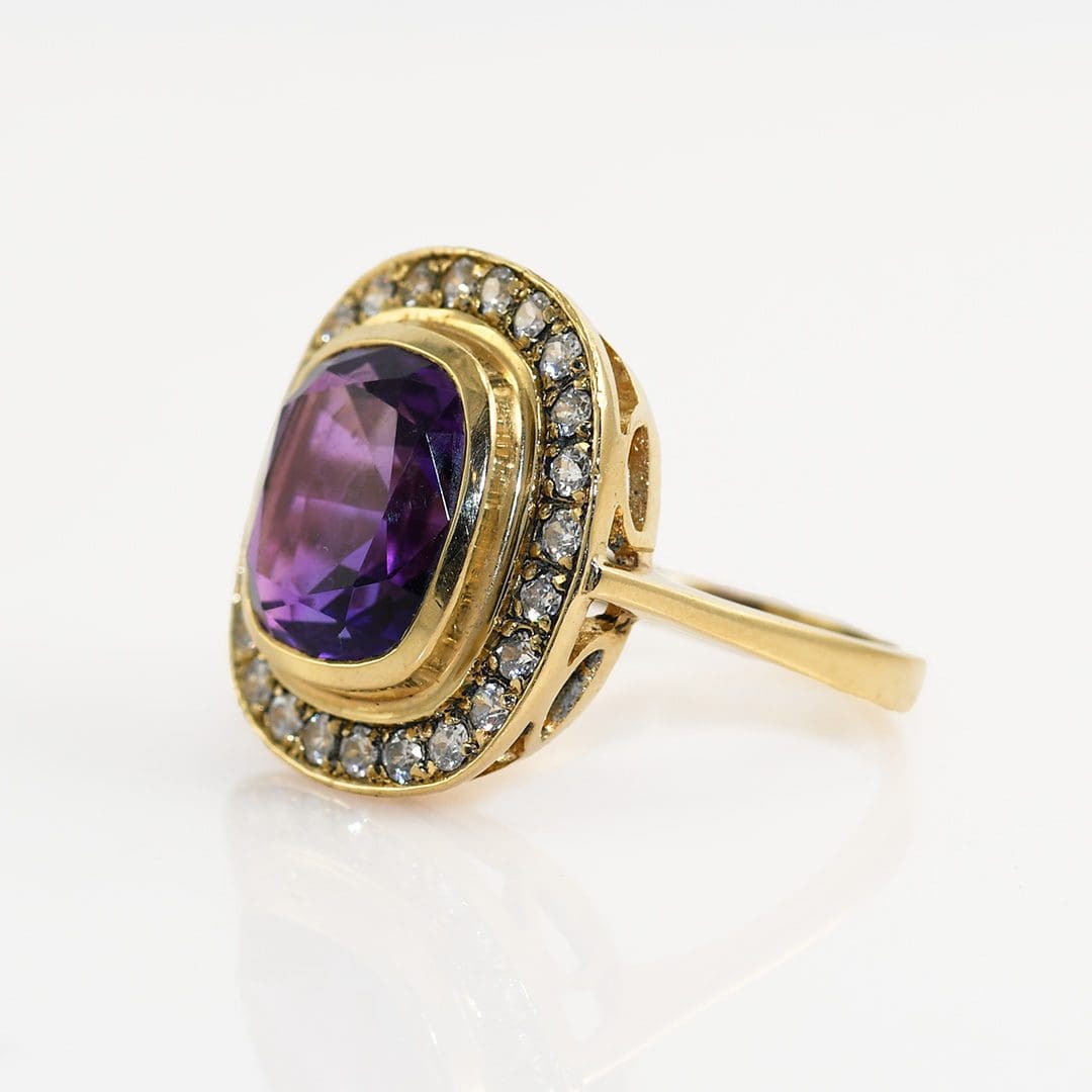 14K Yellow Gold Amethyst Ring, 5.2gr