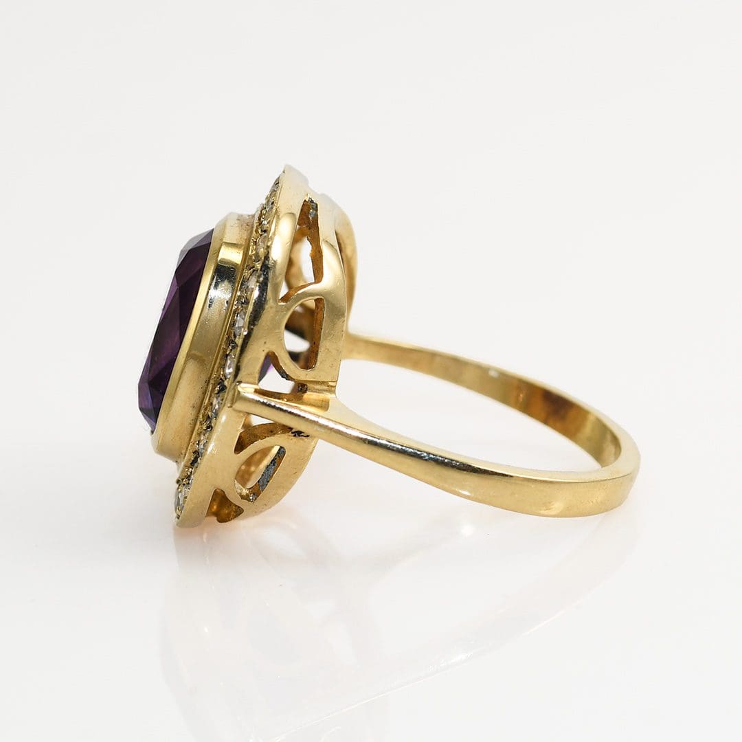 14K Yellow Gold Amethyst Ring