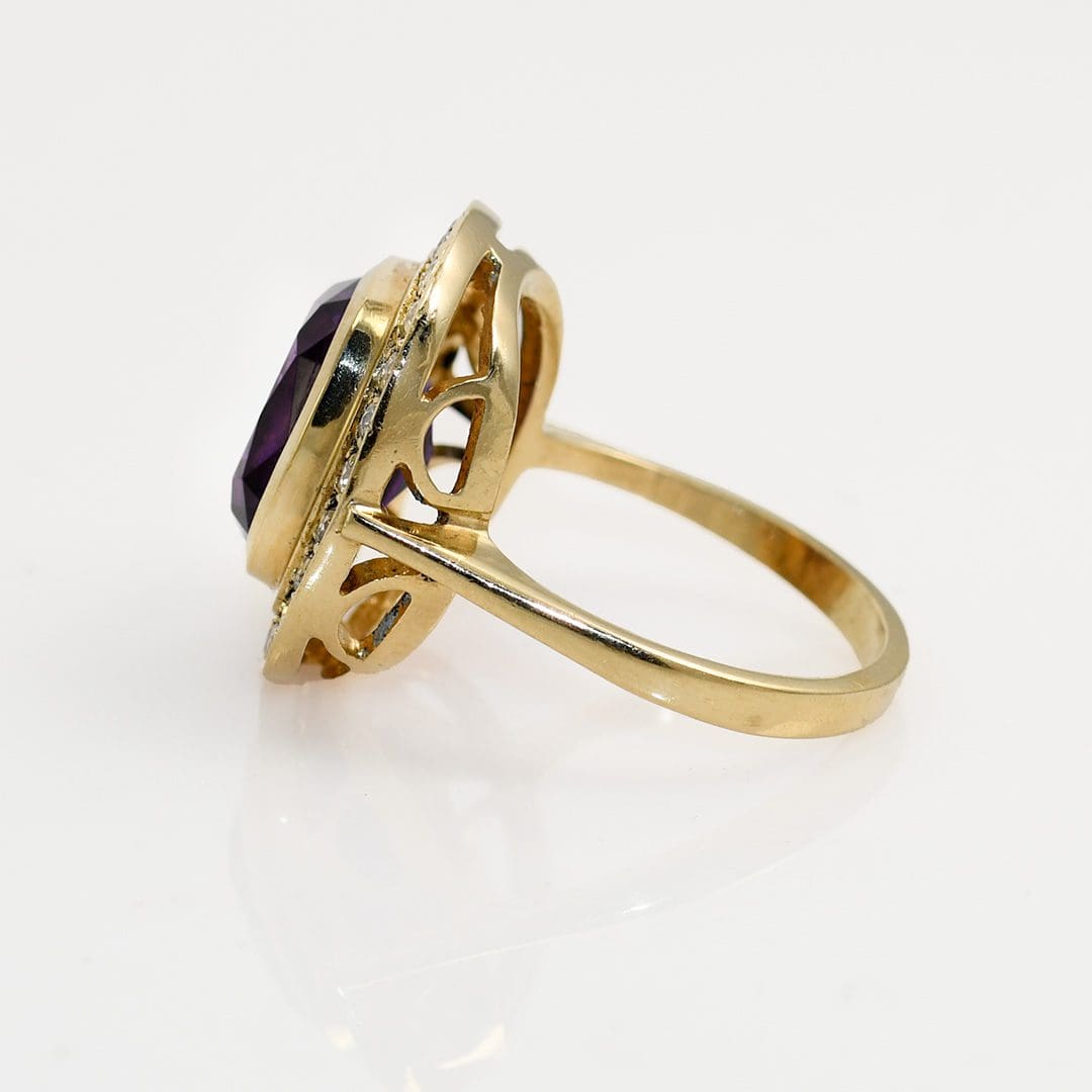 14K Yellow Gold Amethyst Ring, 5.2gr