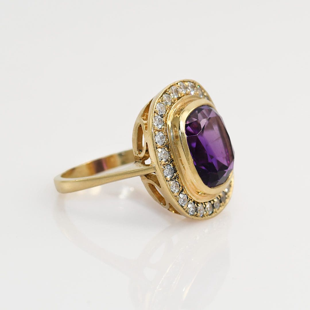 14K Yellow Gold Amethyst Ring, 5.2gr