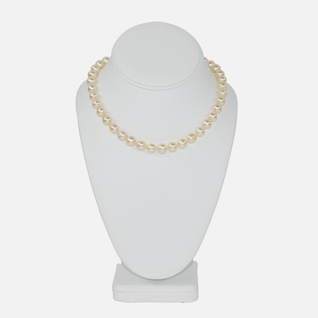 Cultured Semi-Baroque Pearl Necklace 15.5" - Image 2