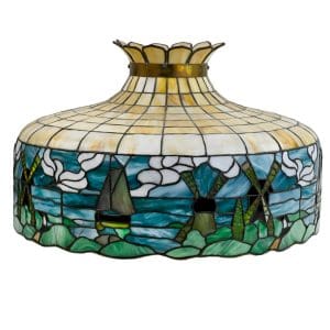 Original American leaded glass chandelier from circa 1910-30