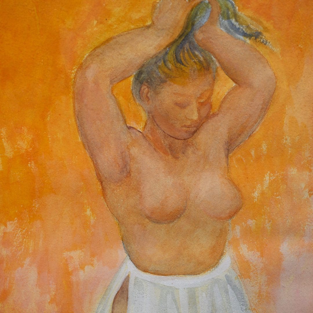 Watercolor Mexican Art Painting by Fernando Castro Pacheco